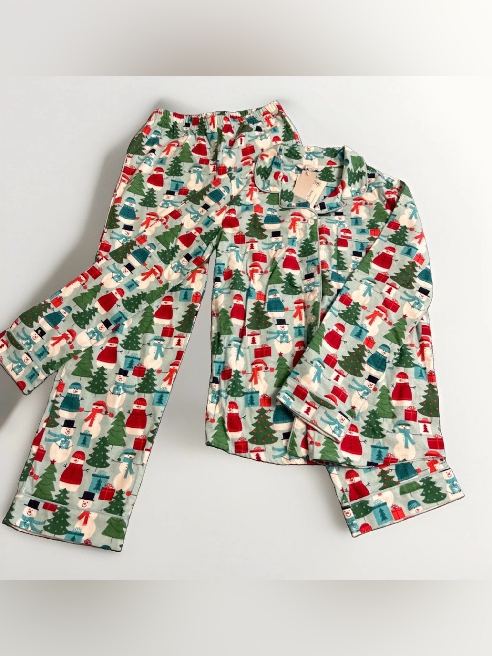The Company Store Kids Unisex Pajama Set 2 Piece Size 12 Holiday Theme Christmas